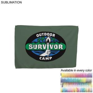 "Survivor" Themed Sublimated Microfiber Suede Cooling towel, 12"x18"
